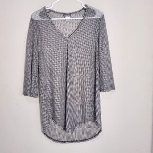 Jordan Taylor Cover Up Womens Medium Black White Geometric 3/4 Sleeve Boho
